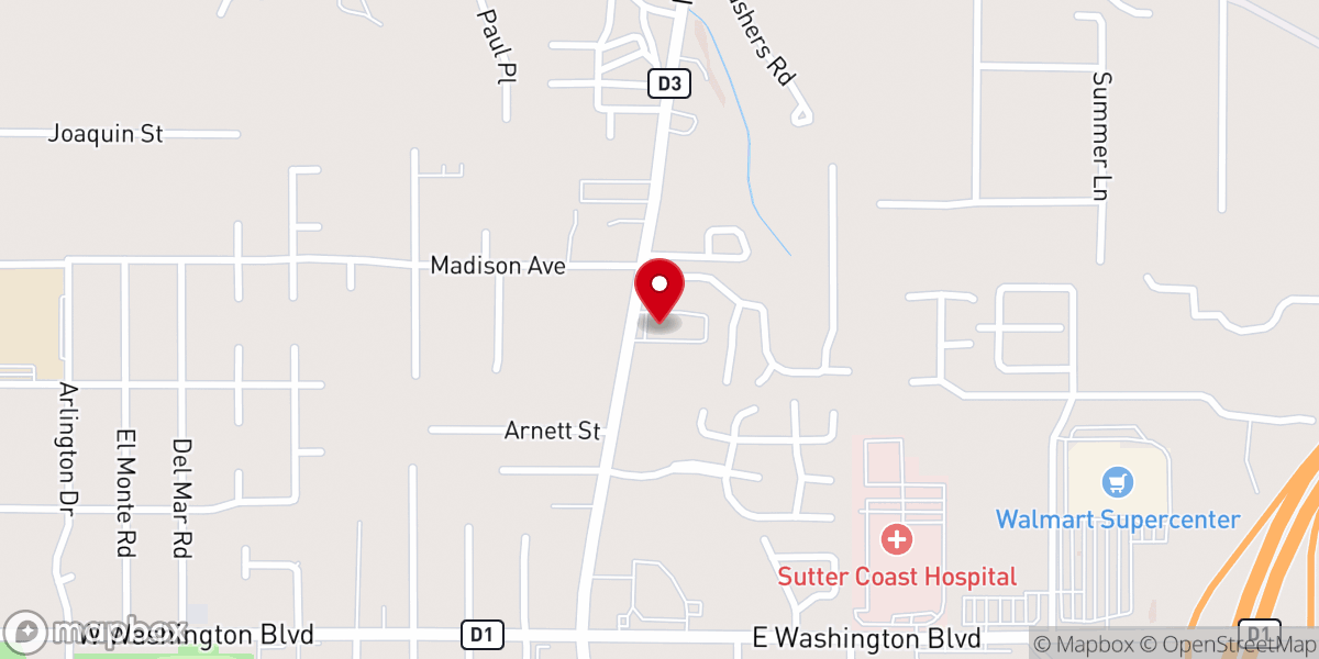 Map showing location of Del Norte Senior Center