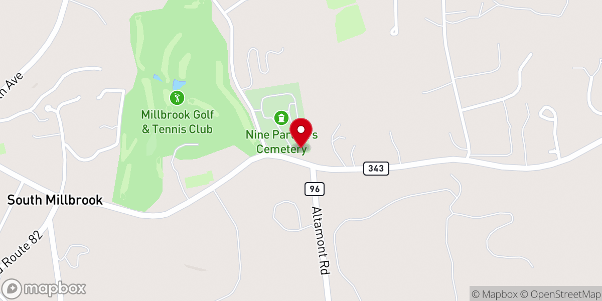 Map showing location of Nine Partners Meeting House