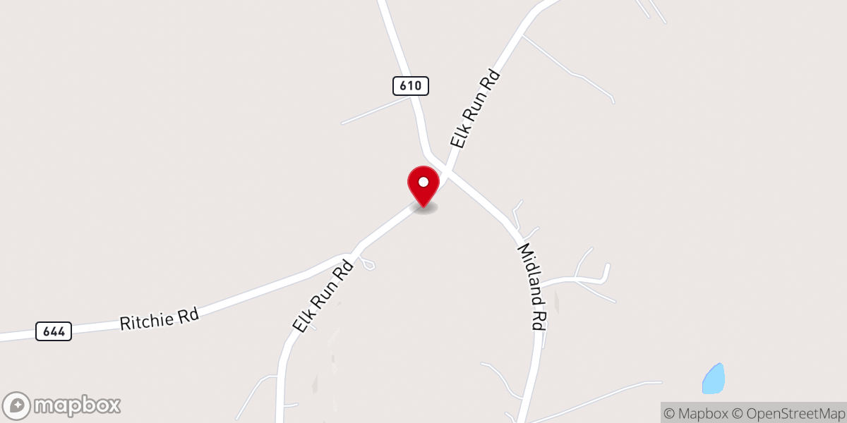 Map showing location of Elk Run Church Historic Site