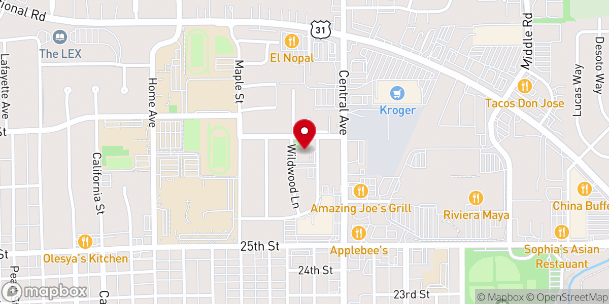 Map showing location of Asbury United Methodist Church