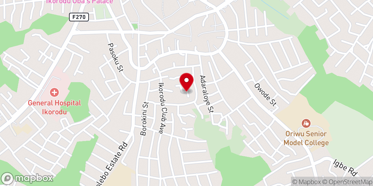 Map showing location of St John The Baptist Catholic Church Aga Ikorodu