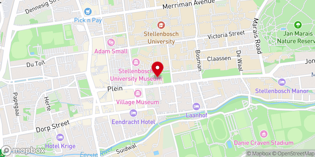 Map showing location of Stellenbosch United Church