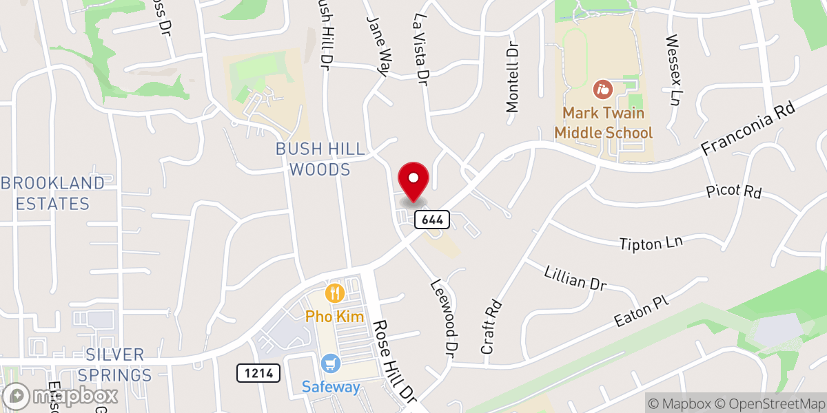 Map showing location of Bush Hill Presbyterian Church