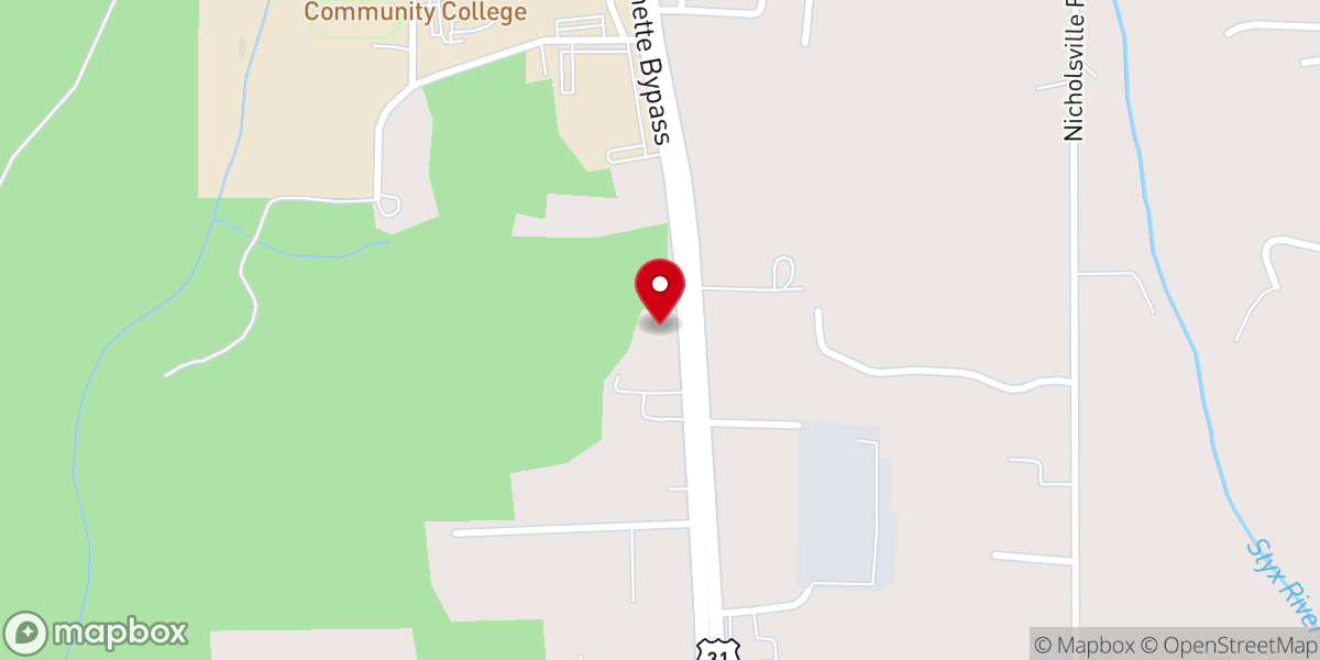 Map showing location of Trinity Pentecostal Holiness Church