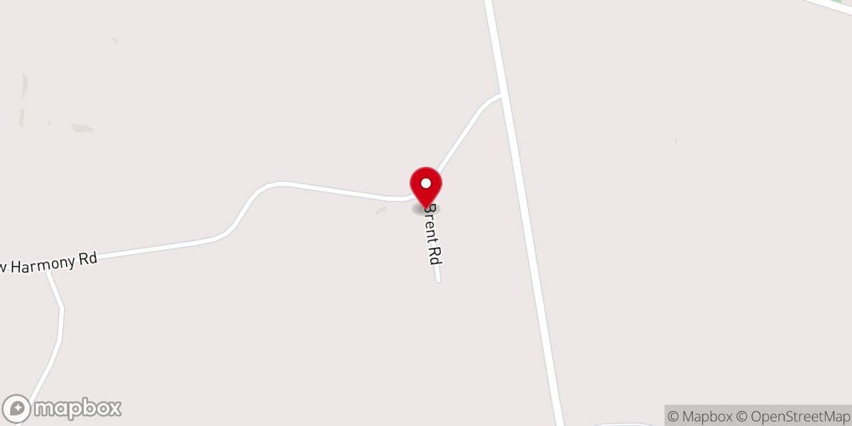 Map showing location of New Harmony Baptist Church