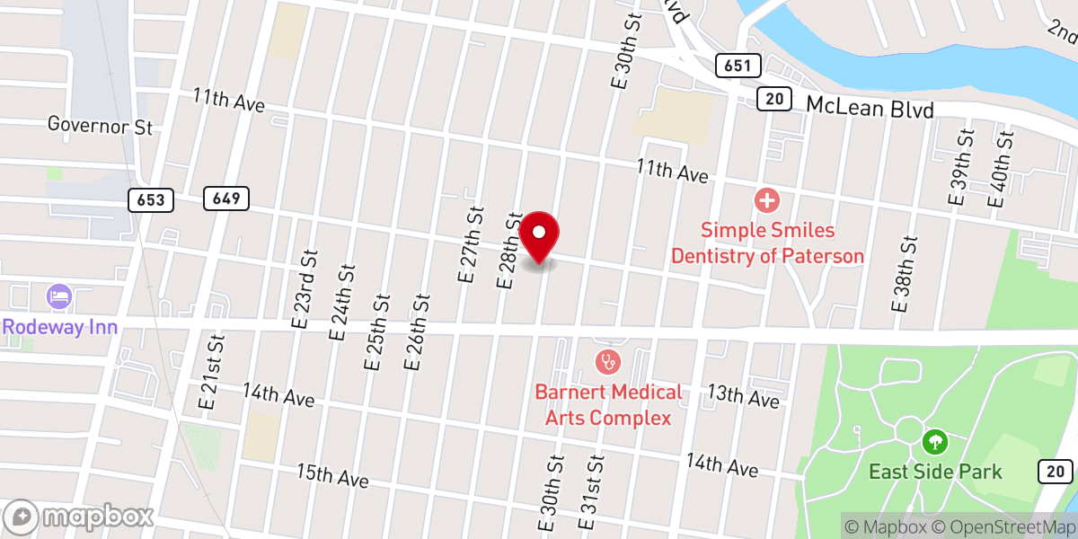 Map showing location of Faith Chapel Parsonage