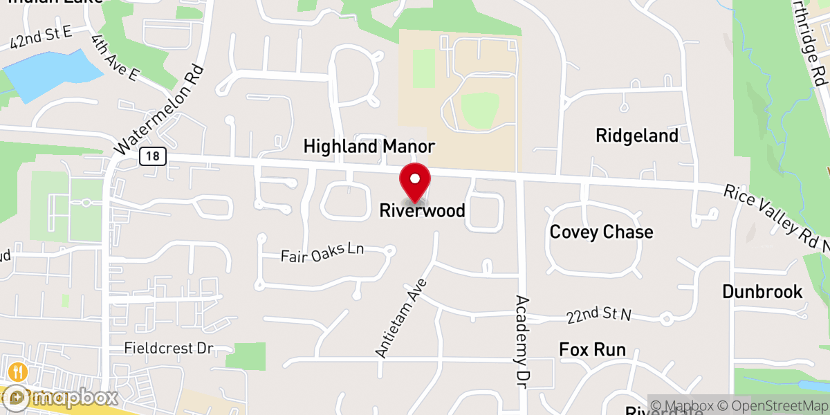 Map showing location of Riverwood Presbyterian Church