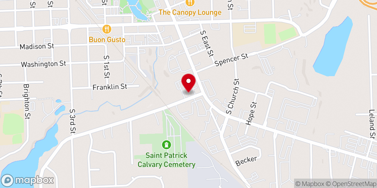Map showing location of First United Methodist Church, "The Well"