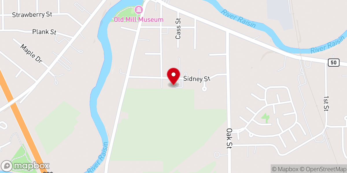 Map showing location of Dundee United Methodist Church - Food Distribution Center