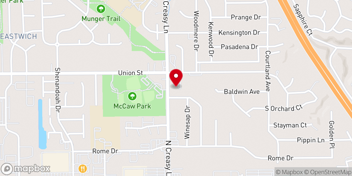 Map showing location of Lafayette Community Church of the Nazarene