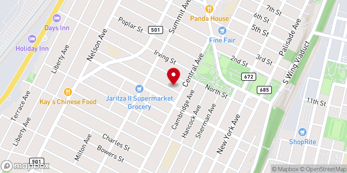 Map showing location of Monte Carmelo Pentecostal Church