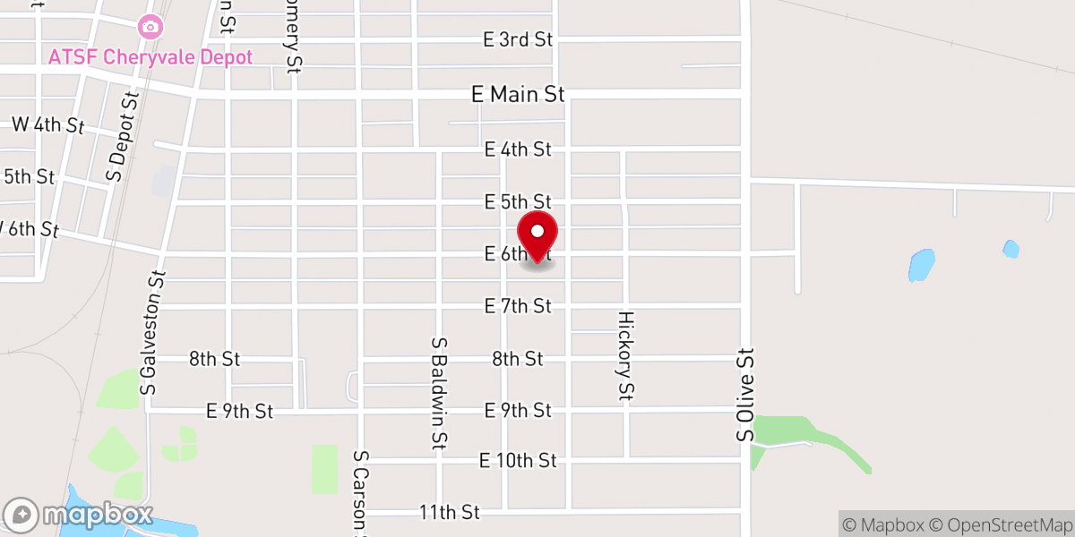 Map showing location of First Southern Baptist Church