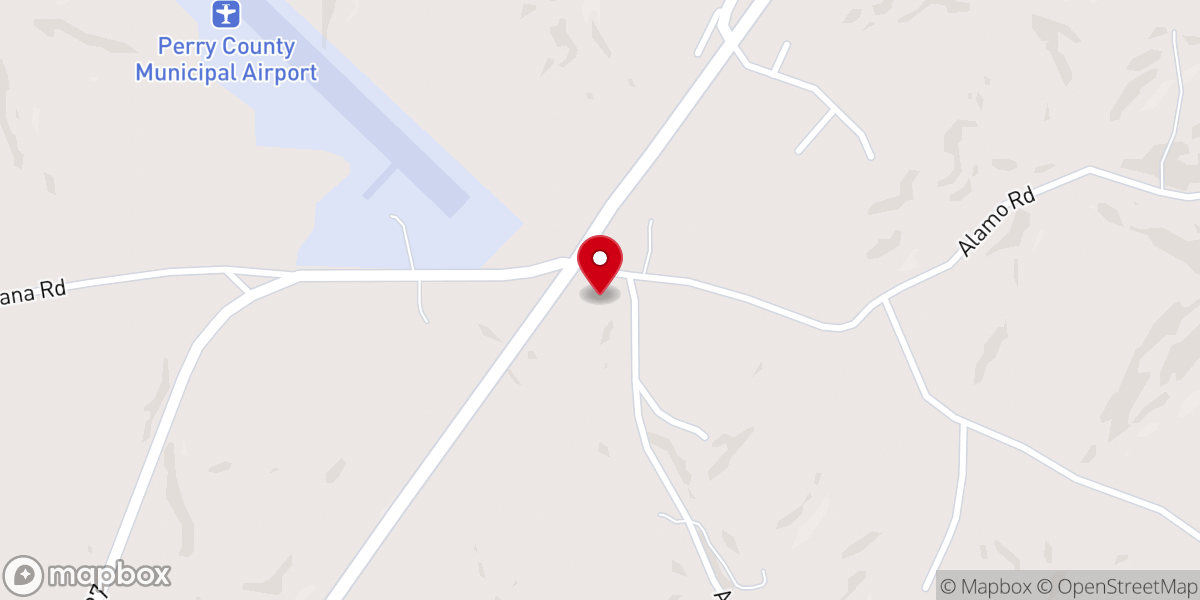 Map showing location of Deer Creek Baptist Church