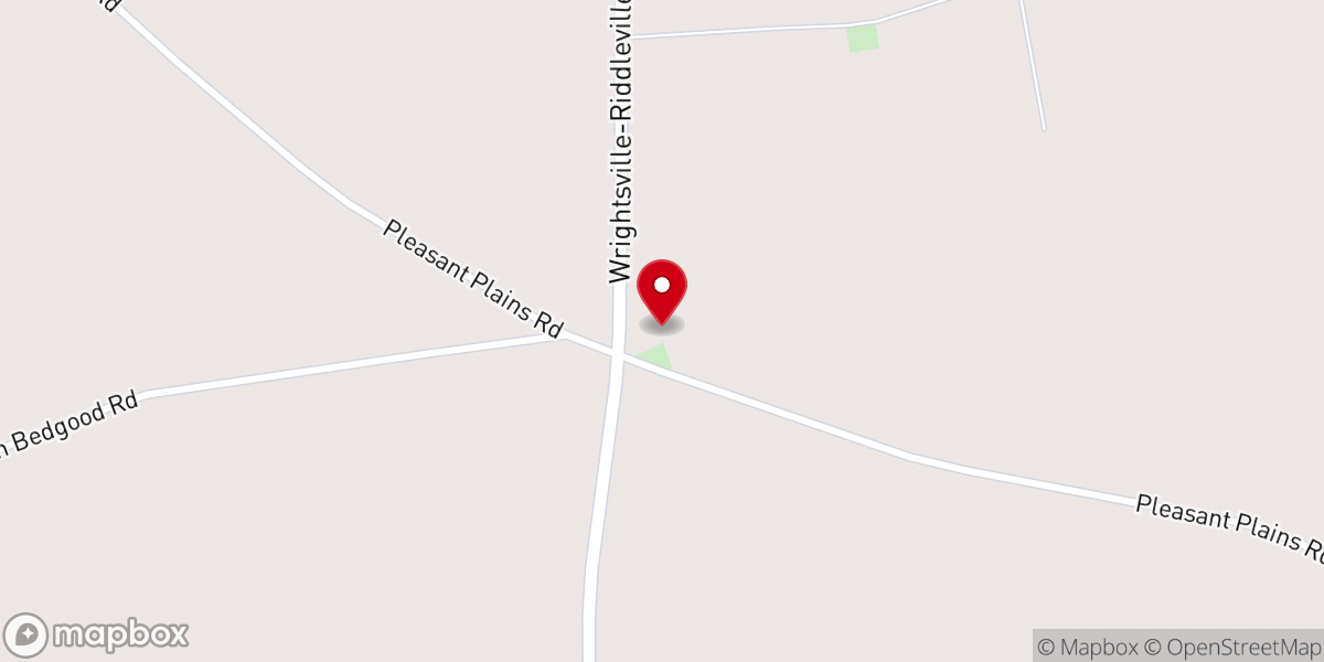 Map showing location of Pleasant Plains Church