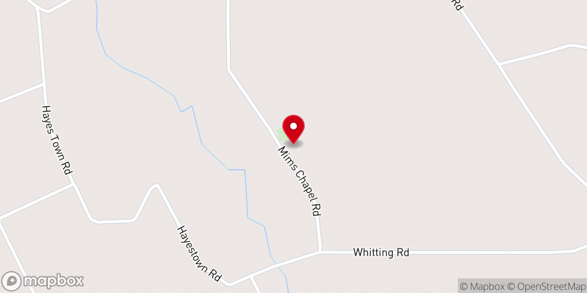 Map showing location of Mims Missionary Baptist Church
