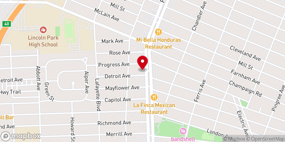 Map showing location of Bethel Assembly of God