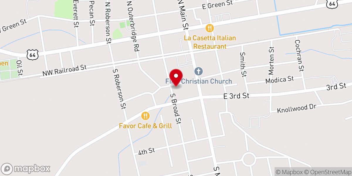 Map showing location of Robersonville United Methodist Church