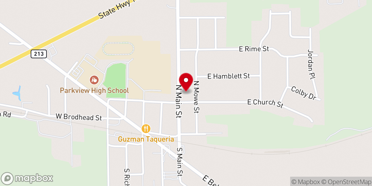 Map showing location of Orfordville Lutheran Church