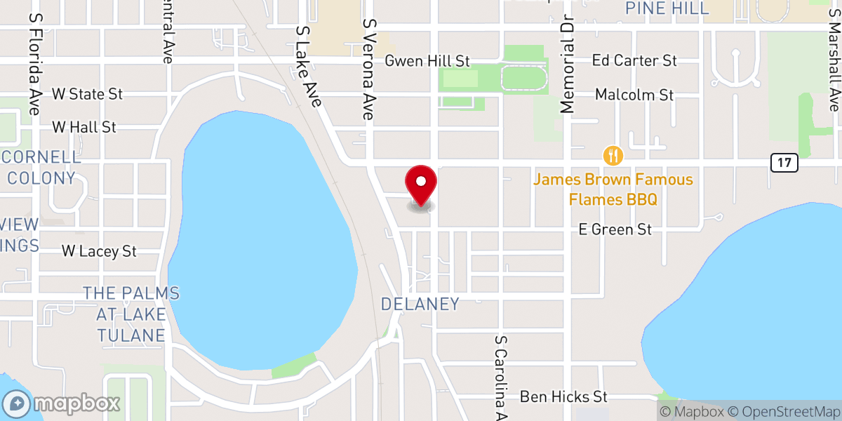 Map showing location of New Mount Olive A.M.E.Church