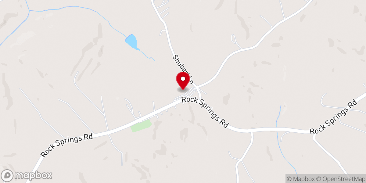 Map showing location of Rock Springs Baptist Church