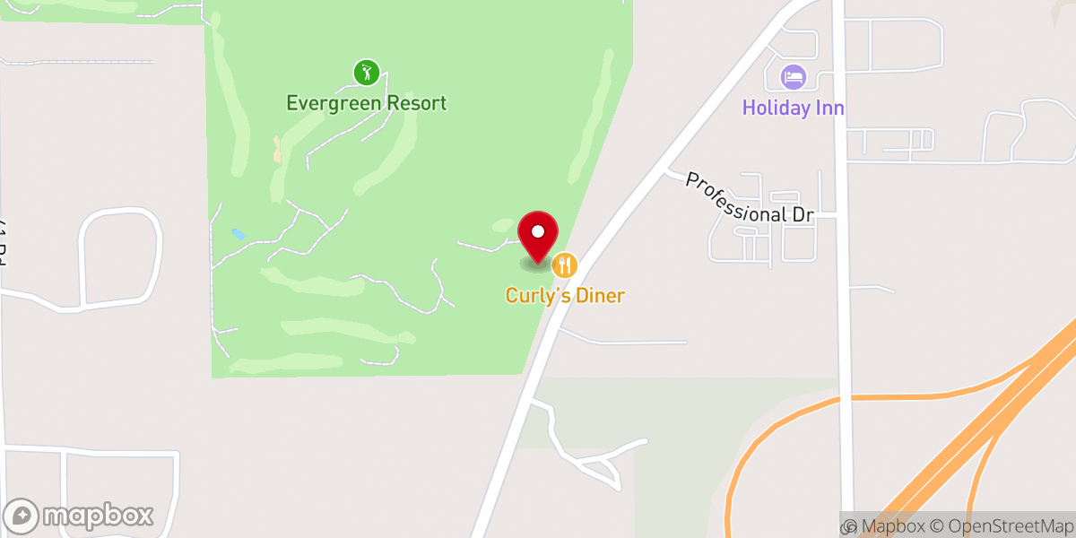 Map showing location of Evergreen Golf Resort