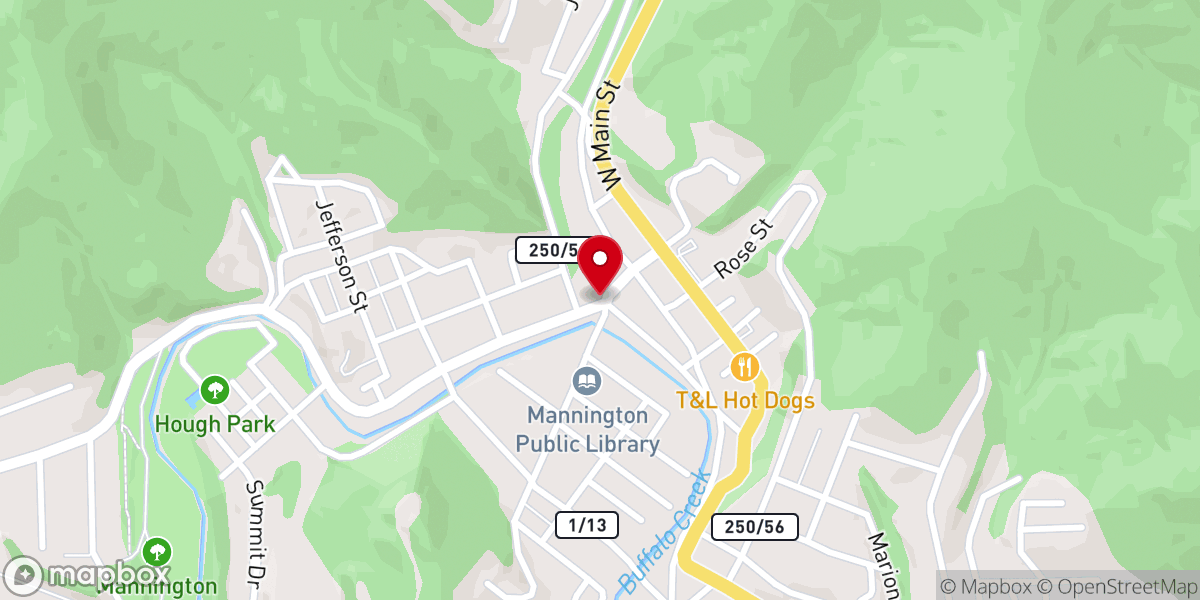 Map showing location of TKMI -Mannington Outreach Center