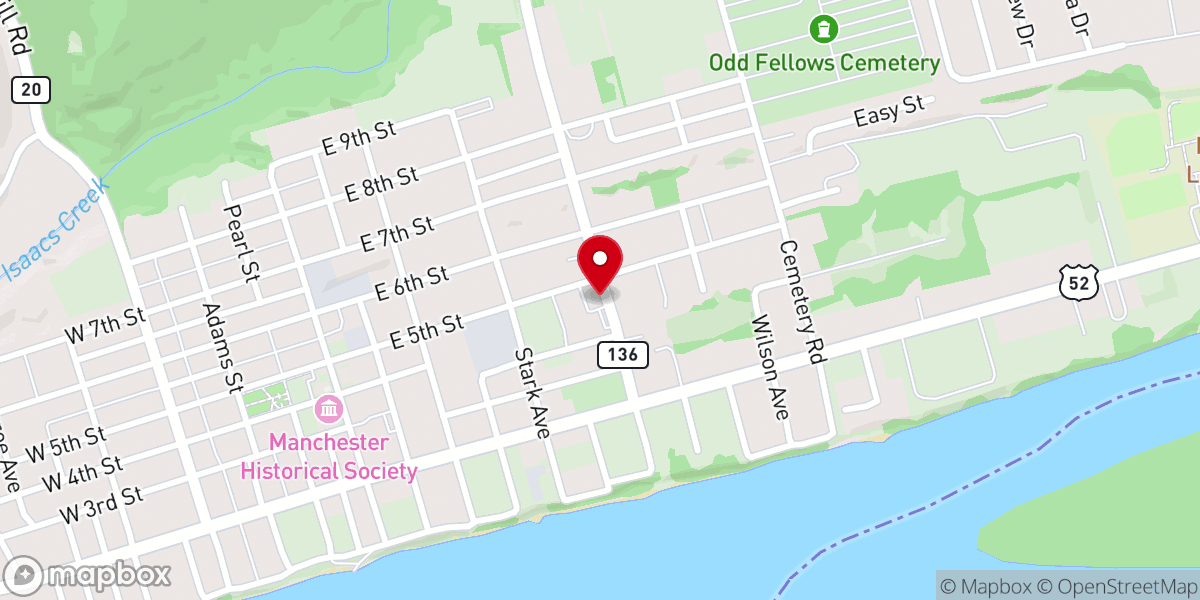 Map showing location of River of Life Church