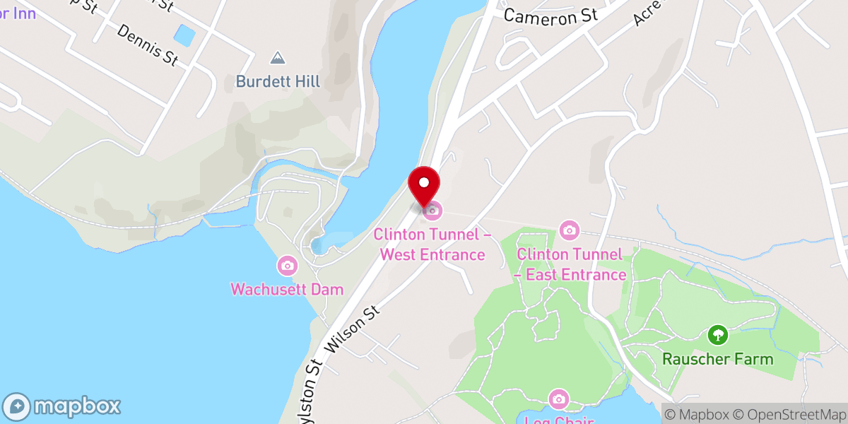 Map showing location of Train Tunnel