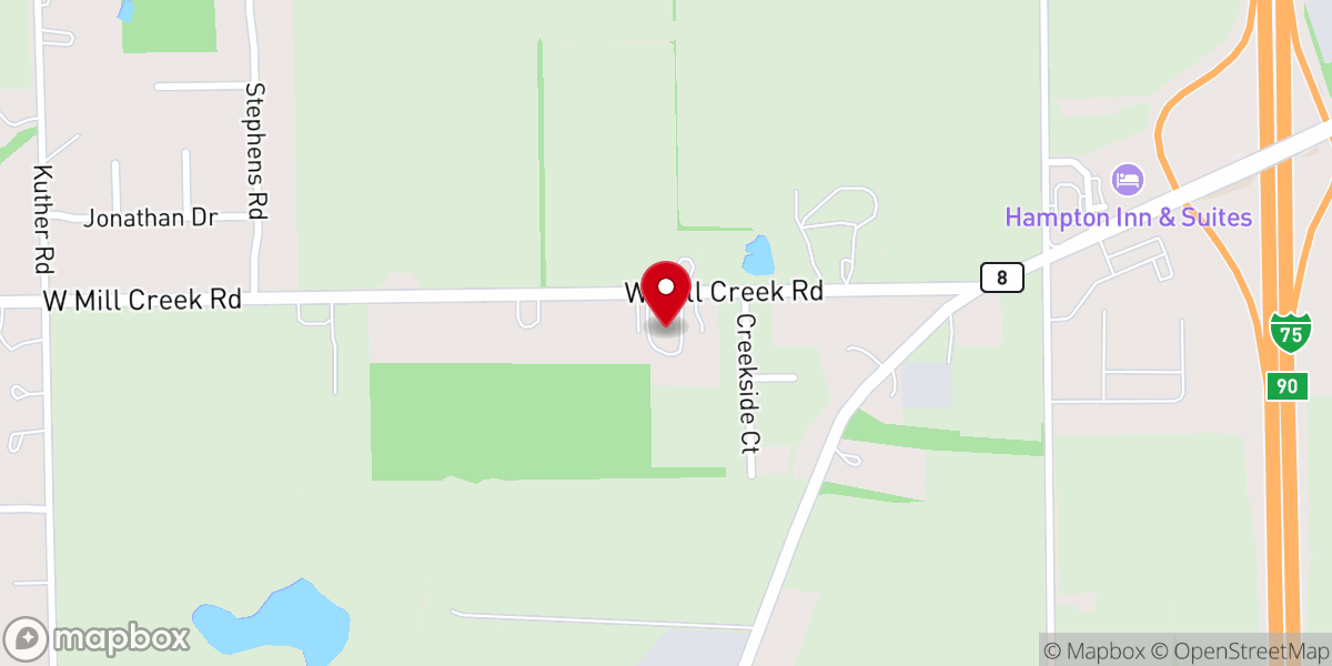 Map showing location of Faith Baptist Church