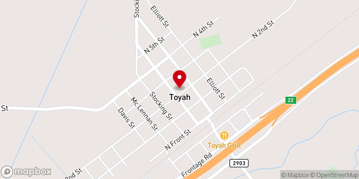 Map showing location of City of Toyah