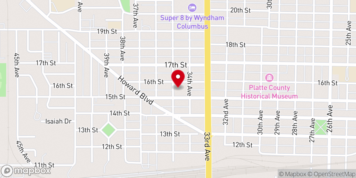 Map showing location of Columbus Christian School