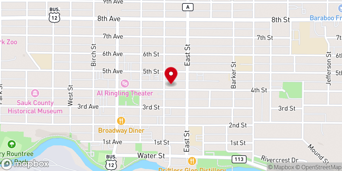 Map showing location of Avoca Bible Church