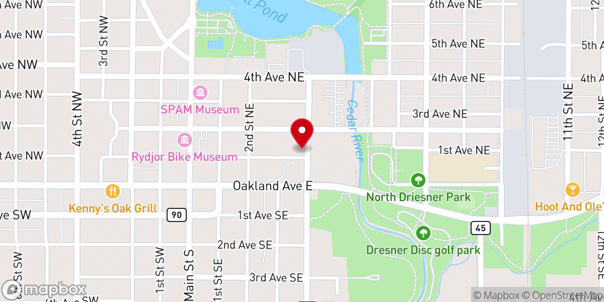 Map showing location of Salvation Army Church
