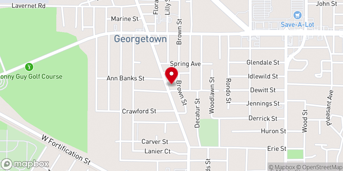 Map showing location of Anderson United Methodist Church