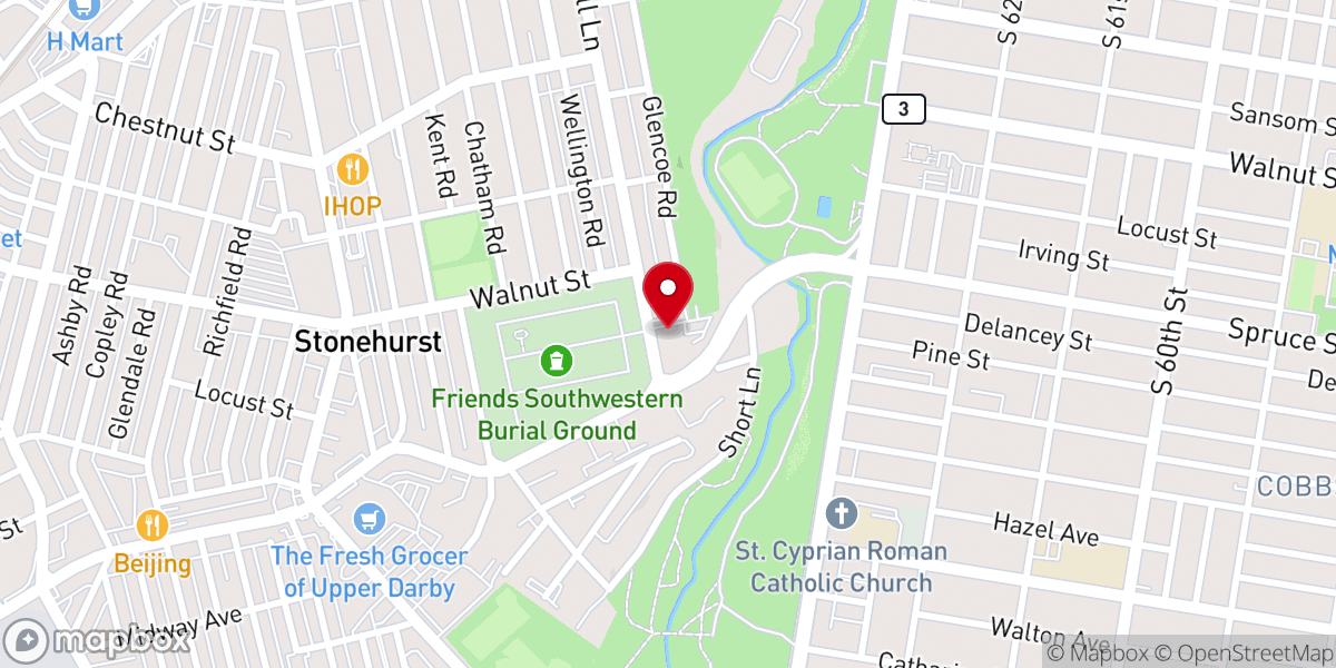 Map showing location of St. Demetrios Greek Orthodox Church