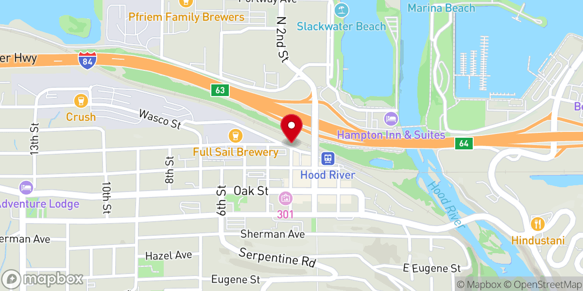 Map showing location of Young Life - Hood River