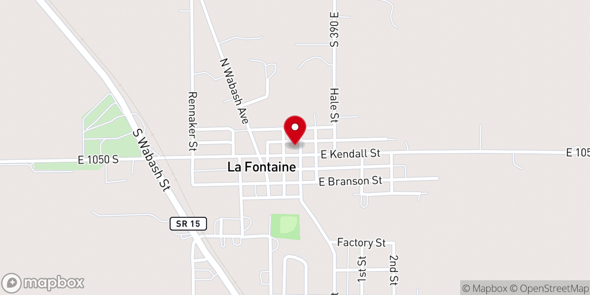 Map showing location of Lafontaine United Methodist Church