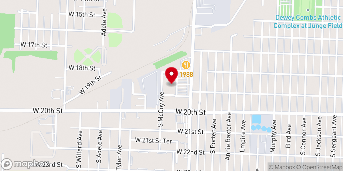 Map showing location of James River Church - Joplin Campus