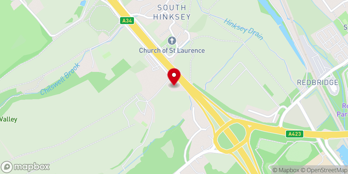 Map showing location of Oxford Baptist Chapel Tent