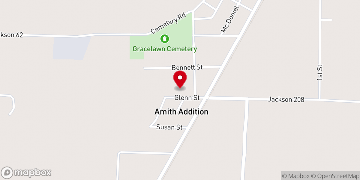 Map showing location of Glenn Street Church of Christ