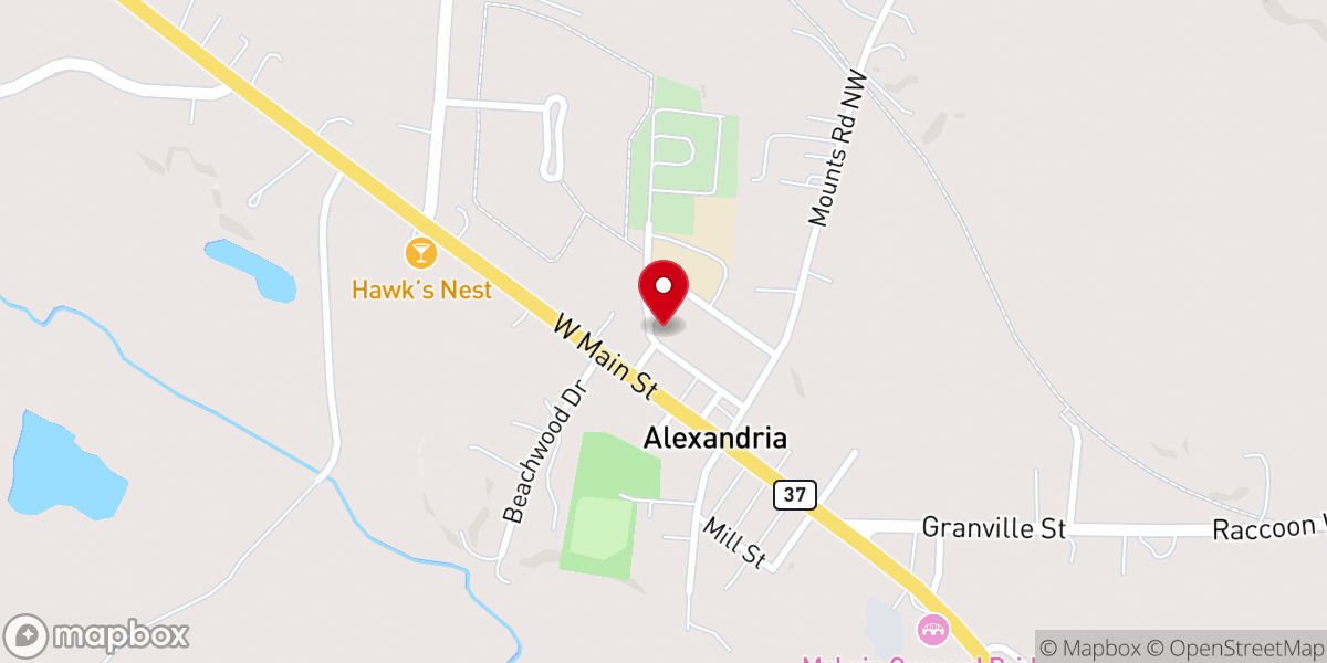 Map showing location of Alexandria United Methodist