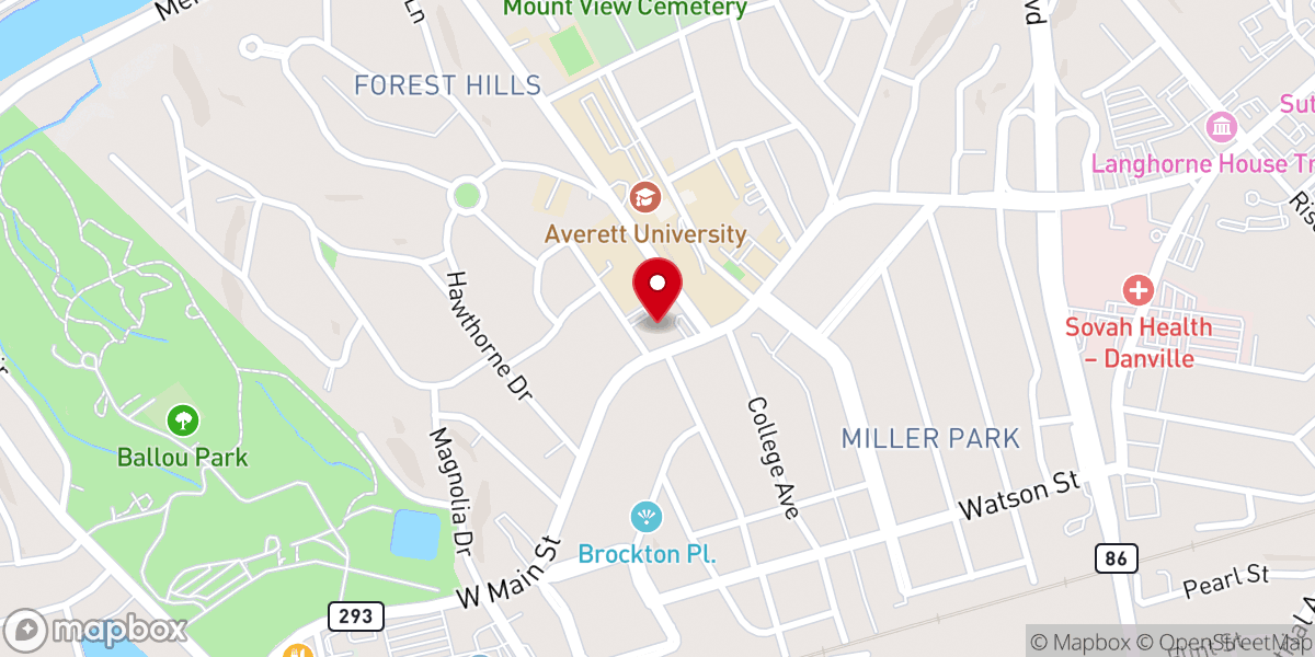 Map showing location of West Main Baptist Church