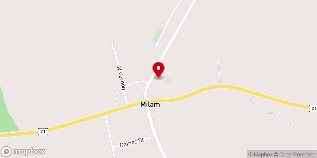 Map showing location of Bethany Baptist Church