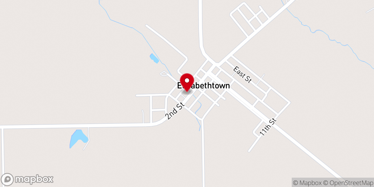 Map showing location of Elizabethtown Christian Church