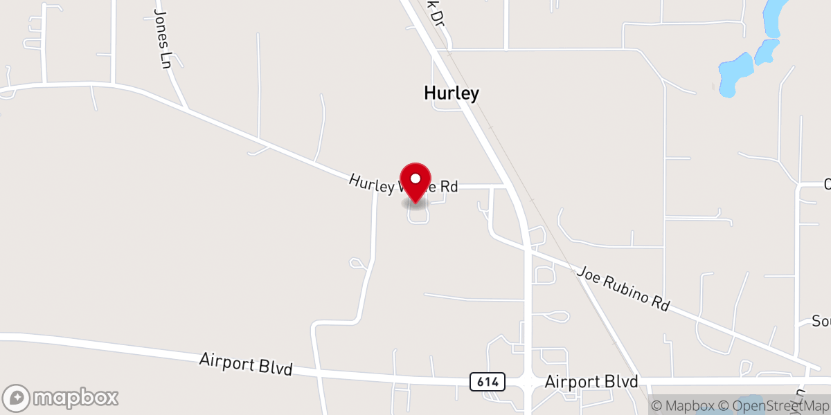 Map showing location of Hurley Baptist Church