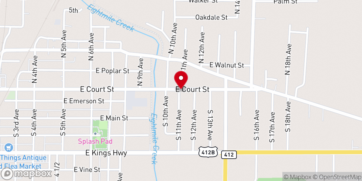 Map showing location of Revival Center Pentecostal Church