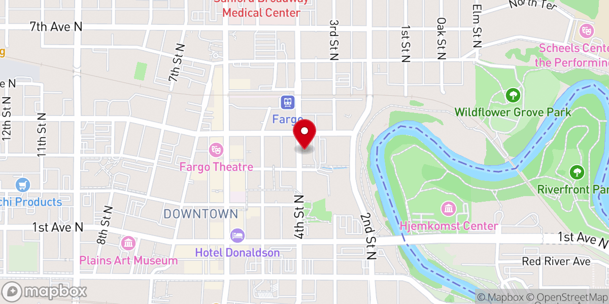 Map showing location of Pontoppidan Lutheran Church