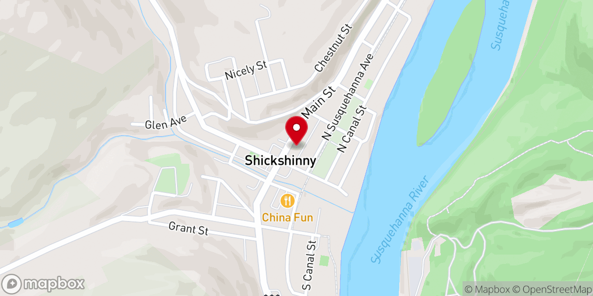 Map showing location of Subway