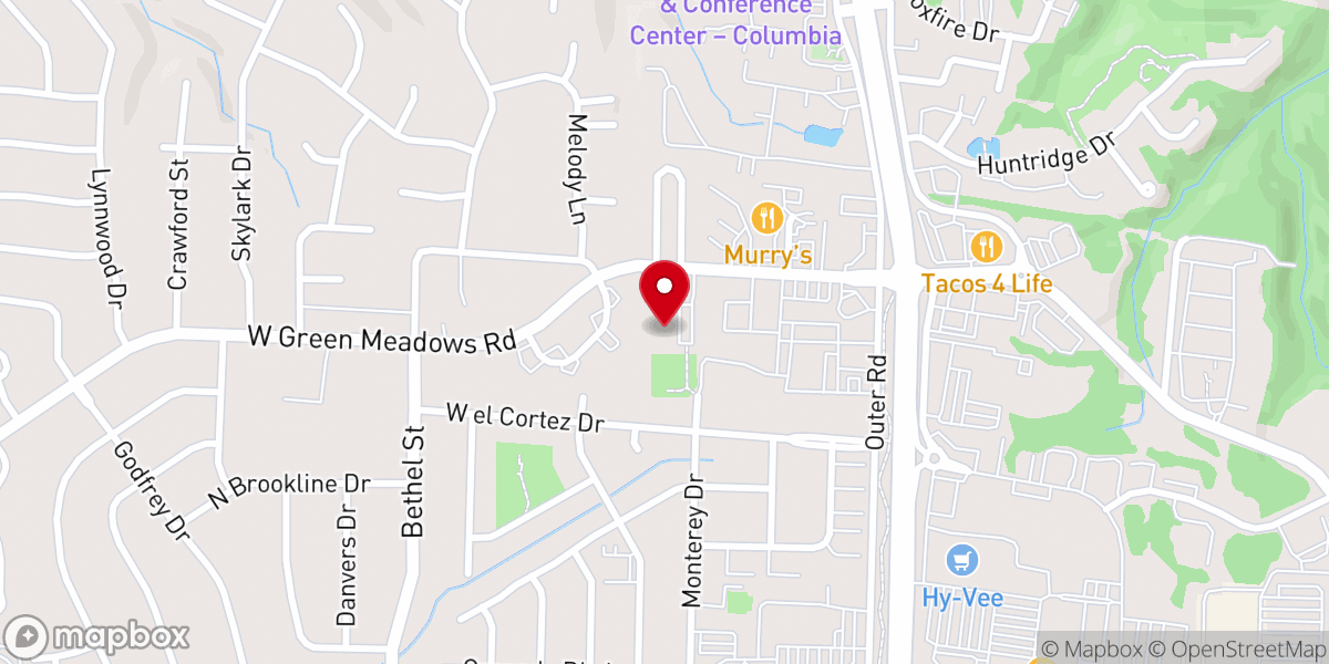 Map showing location of CenterPoint Church