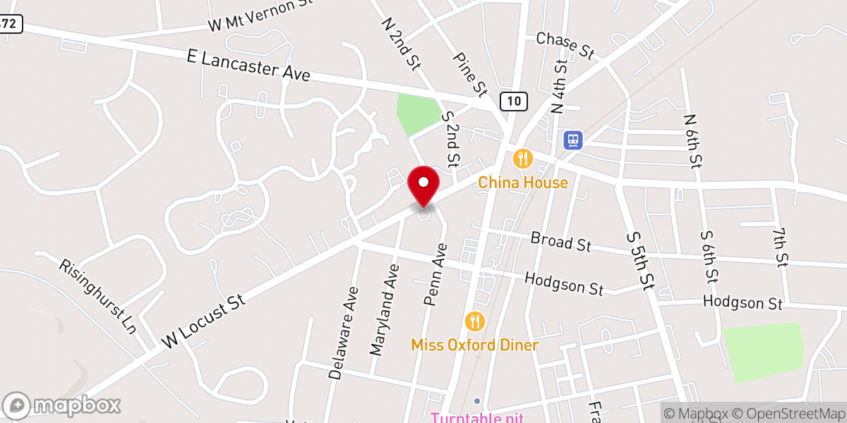 Map showing location of Oxford Church of the Nazarene